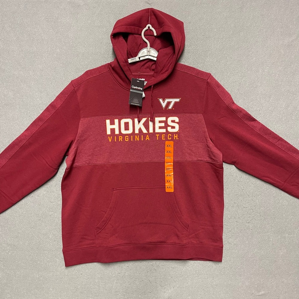 Virginia Tech Hokies Hoodie Mens XXL 2XL Red Sweatshirt NCAA Game Day Fan‎ Gear